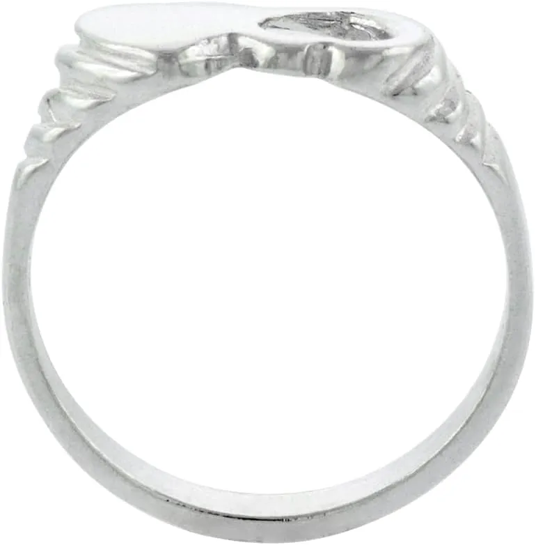 Sterling Silver Tiny Double Heart Toe Ring for Women Pinky Midi Knuckle Available in Size 1 to 5