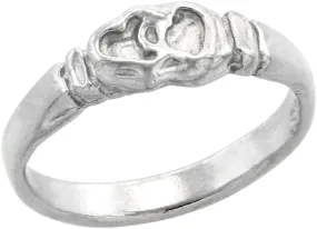 Sterling Silver Tiny Interlocking Hearts Toe Ring for Women Pinky Ring Midi Knuckle Ring Available in Size 1 to 5