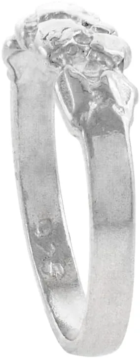 Sterling Silver Tiny Nugget Toe Ring for Women Pinky Midi Knuckle Available in Size 1 to 5