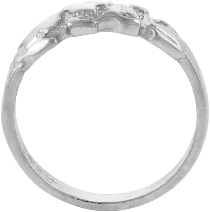 Sterling Silver Tiny Nugget Toe Ring for Women Pinky Midi Knuckle Available in Size 1 to 5