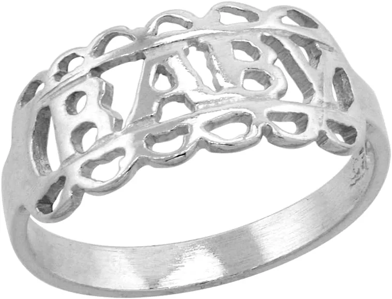 Sterling Silver Tiny Scalloped Edge Word Toe Ring for Women Pinky Midi Knuckle Available in Size 1 to 5
