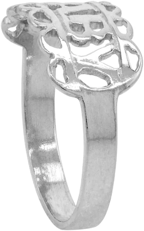 Sterling Silver Tiny Scalloped Edge Word Toe Ring for Women Pinky Midi Knuckle Available in Size 1 to 5