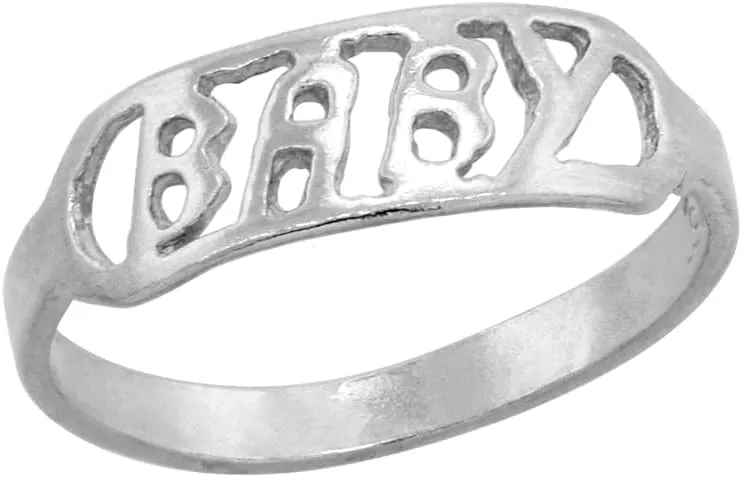 Sterling Silver Tiny Word Toe Ring for Women Pinky Midi Knuckle Available in Size 1 to 5