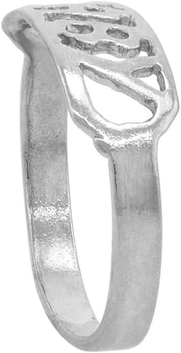 Sterling Silver Tiny Word Toe Ring for Women Pinky Midi Knuckle Available in Size 1 to 5
