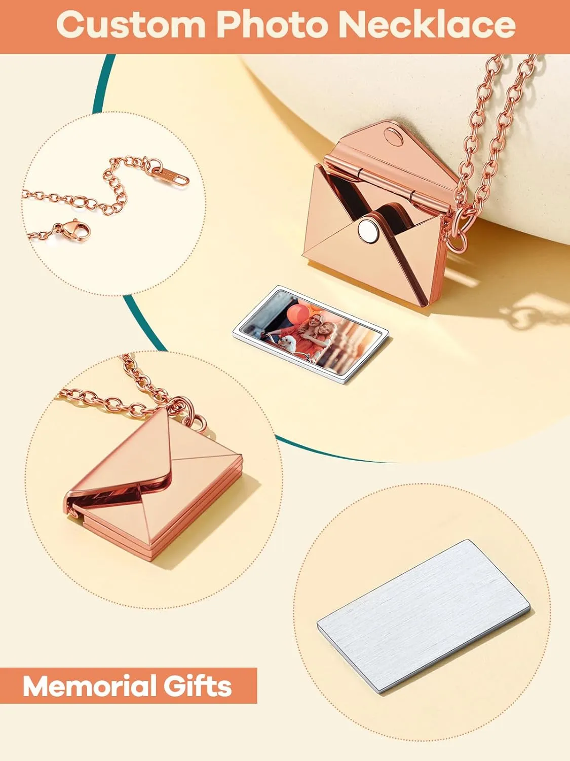 Supcare Locket Necklace That Holds Pictures-Engraved Photo Pendant Custom Jewellery Gifts for Men Women (with Jewellery Gift Box)