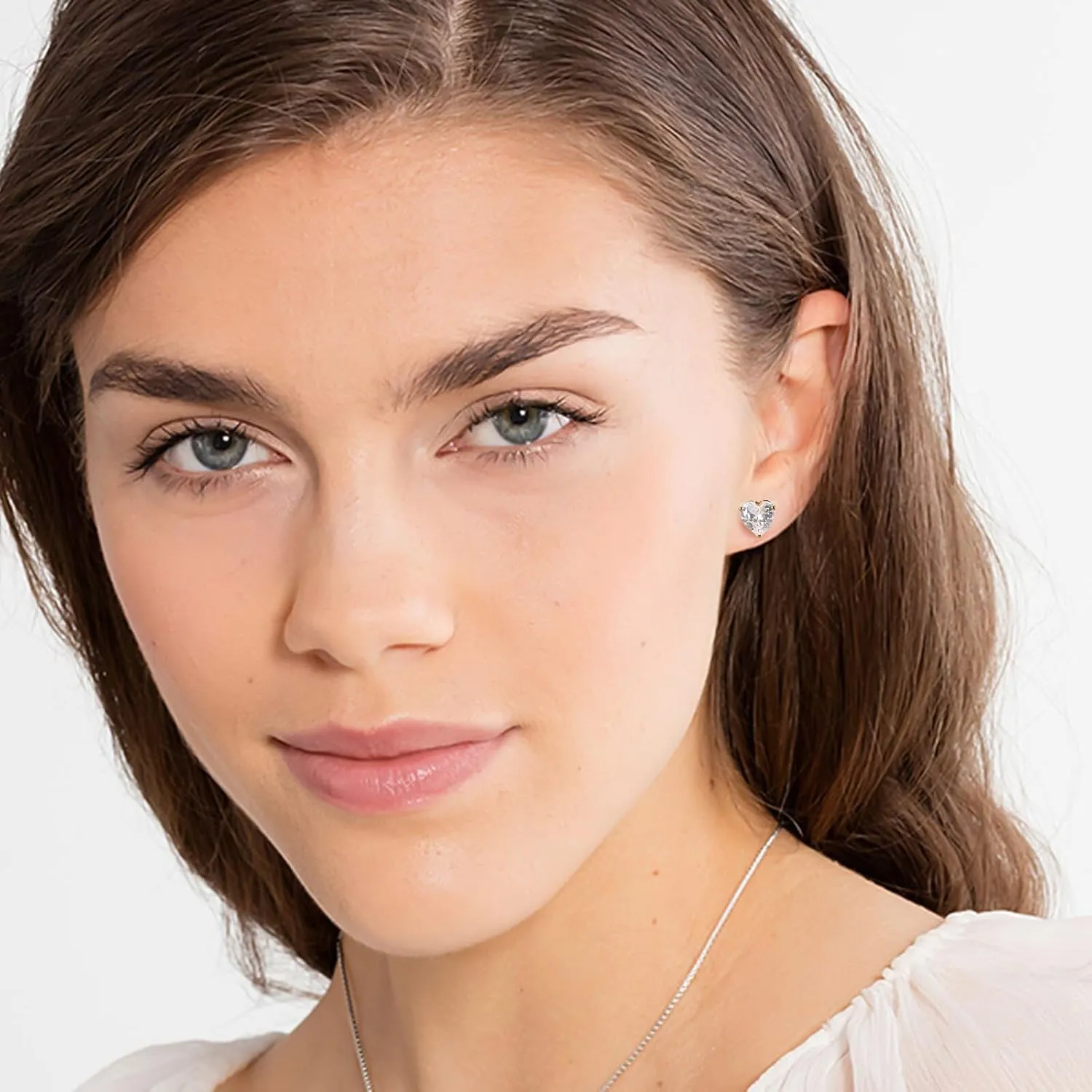 Surgical Stainless Steel Screw Back Stud Earrings Set, Gold Plated Round Heart Square Princess Cut Cubic Zirconia Stud Earrings for Women