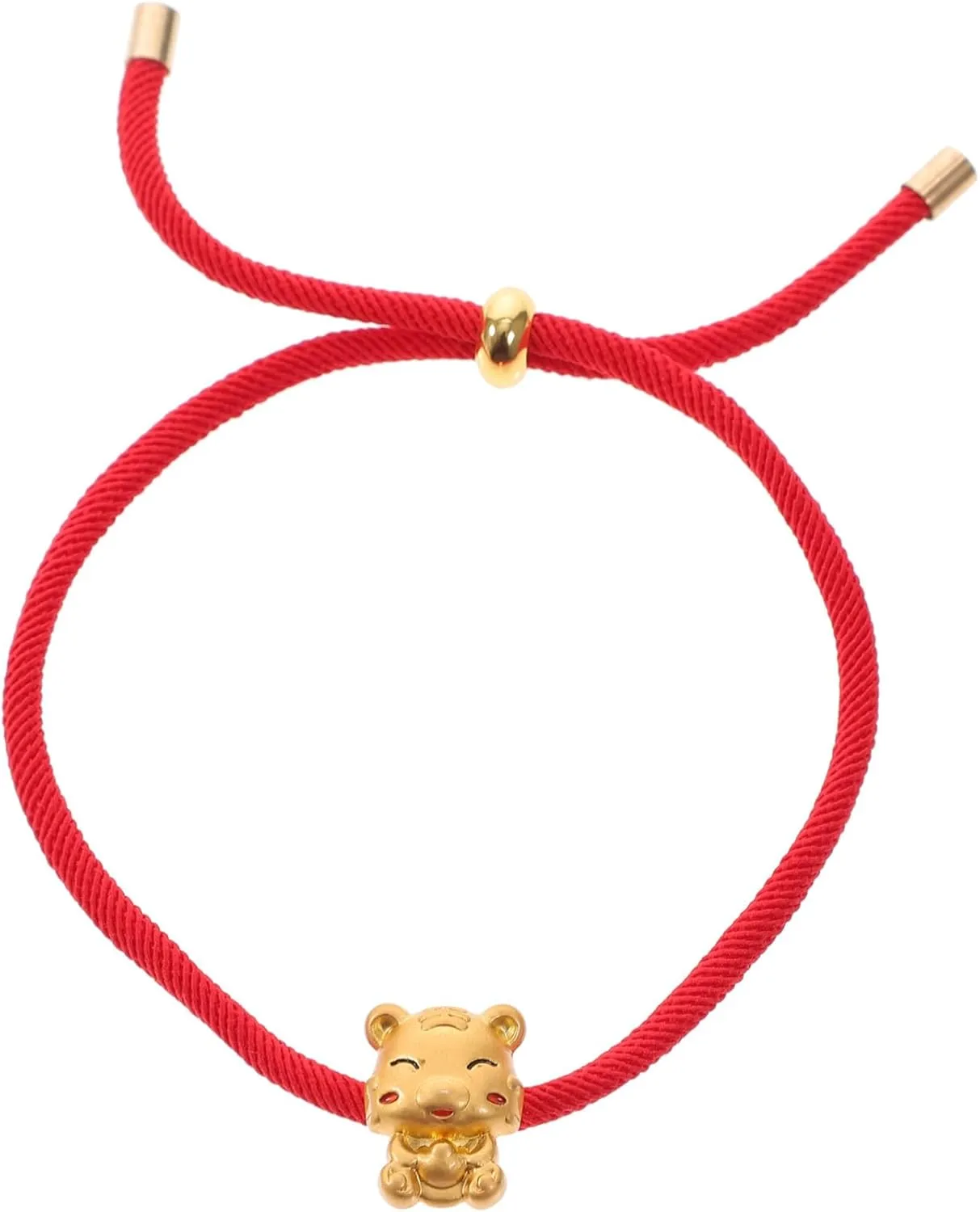 Tiger Bead Charm Wrist Bracelet New Year Braided Woven Bracelet Adjustable Fashion Accessory