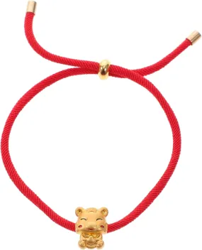 Tiger Bead Charm Wrist Bracelet New Year Braided Woven Bracelet Adjustable Fashion Accessory