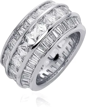 TOPGRILLZ Diamond Wedding Rings For Men 5A  Cubic Zirconia 14K Gold Silver Promise Engagement Wedding Band Pinky Rings For Men
