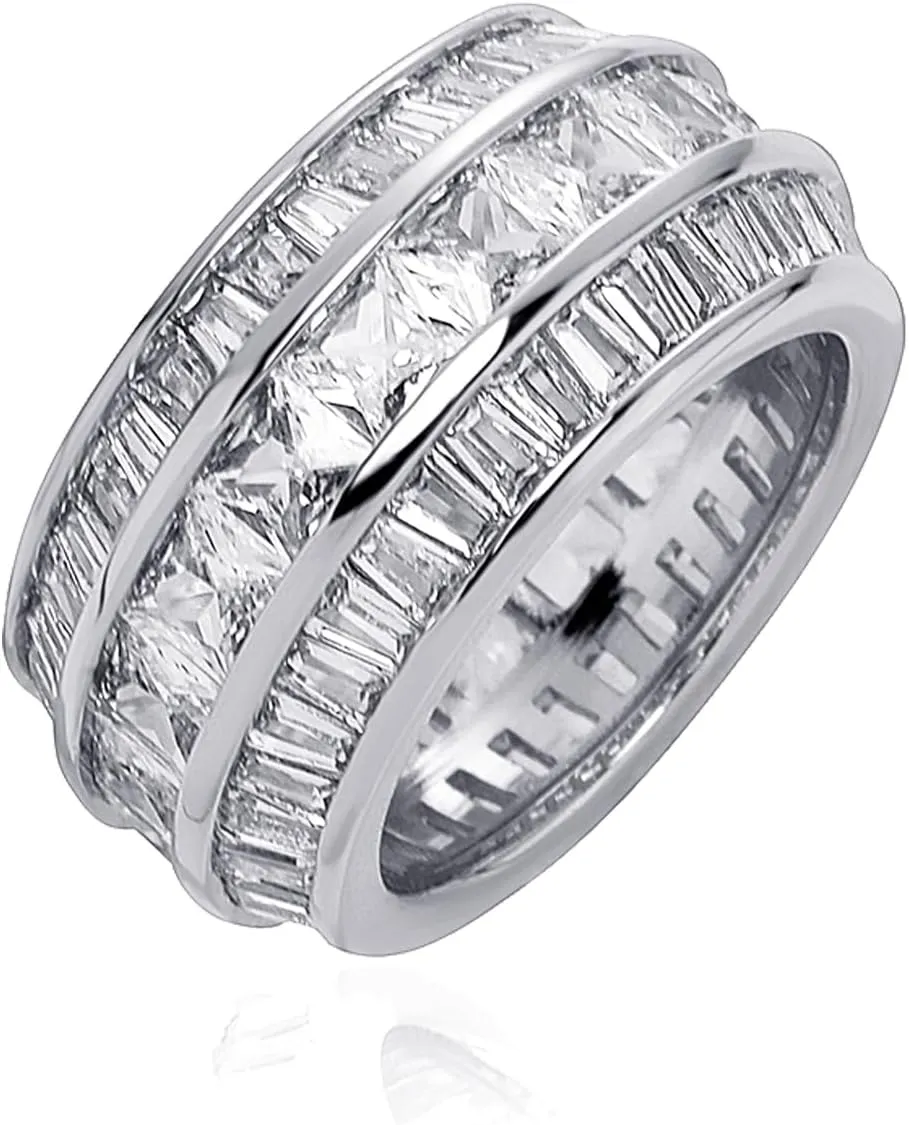TOPGRILLZ Diamond Wedding Rings For Men 5A  Cubic Zirconia 14K Gold Silver Promise Engagement Wedding Band Pinky Rings For Men