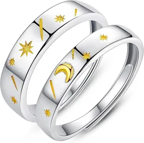 Trendy Matching Rings for Couples Love Symbol Rings Adornment Minimalist Style Finger Rings for Daily Wear Dates Parties