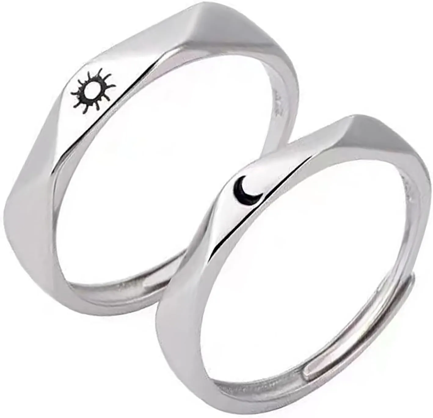 Trendy Matching Rings for Couples Love Symbol Rings Adornment Minimalist Style Finger Rings for Daily Wear Dates Parties