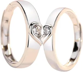 Trendy Matching Rings for Couples Love Symbol Rings Adornment Minimalist Style Finger Rings for Daily Wear Dates Parties