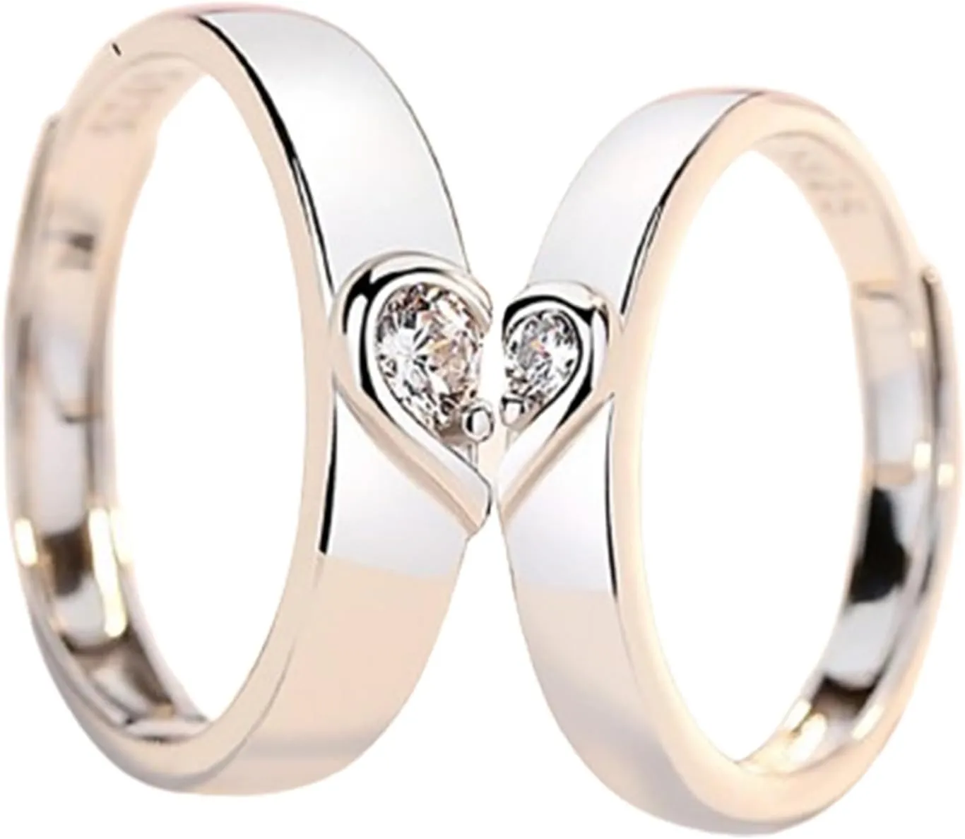Trendy Matching Rings for Couples Love Symbol Rings Adornment Minimalist Style Finger Rings for Daily Wear Dates Parties
