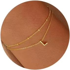 Turandoss Gold Initial Bracelets for Women, Dainty 18K Real Gold Plated Layered Letter A-Z Initial Bracelets Personalized 26 Alphabet Monogram Gold Bracelets for Women Jewelry Gifts Trendy