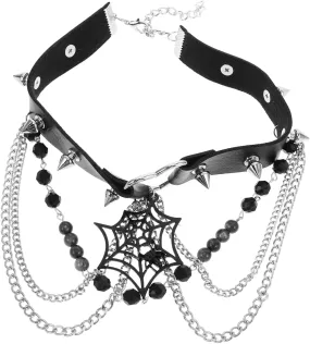 Unique Gothic Necklace Spider Web Style Gothic Fashion Accessories Adjustable Collar for Women
