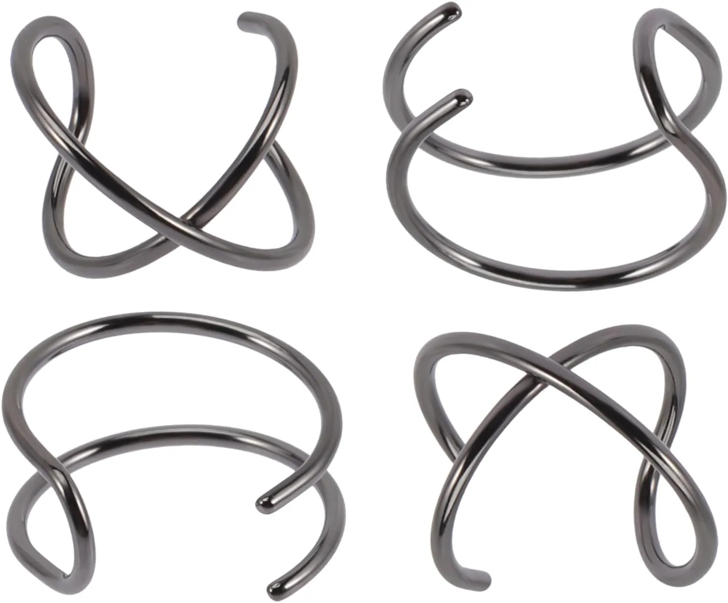 Unisex Minimalist No Piercing Ear Cuffs Fake Helix Earrings Clip Earring Pair