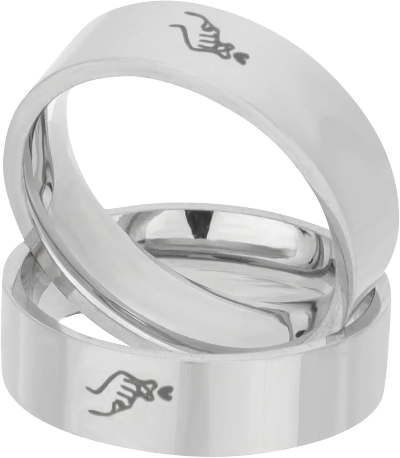 VALICLUD Unique Matching Couple Heart Rings Promise Rings for Girlfriend Set of 2