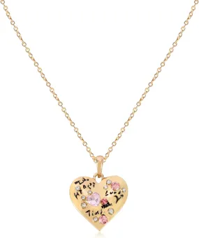 Vintage Gold Heart Necklace for Women Cute Love Heart Pendant Necklace Cupid Arrow Words Rhinestone Charm Retro Heart Statement Necklace Adjustable Chain Aesthetic Y2k Party Jewelry Gift for Women
