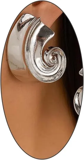 Vintage Gold Spiral Dangle Drop Earrings for Women Trendy Chunky Silver Statement Stud Earrings Lightweight Earrings Jewelry Gifts