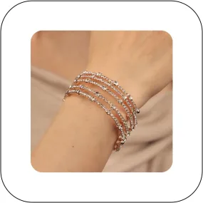 Vintage Multi-Layer Crystal Rhinestone Cuff Bracelet Sparkling Teardrop Crystals Open Cuff Wristlet Bridal Wedding Hand Accessories Prom Party Jewelry