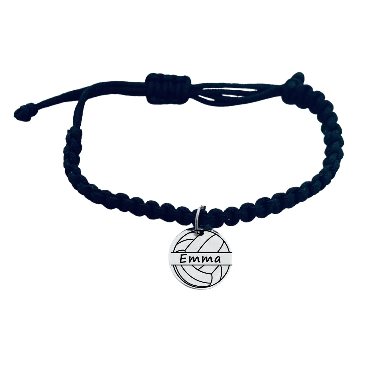Volleyball Charm Bracelet - Personalized Adjustable Charm Bracelet with Engraved Name Volleyball Charm - Gift for Female Volleyball Player