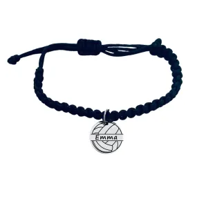 Volleyball Charm Bracelet - Personalized Adjustable Charm Bracelet with Engraved Name Volleyball Charm - Gift for Female Volleyball Player