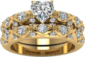 Wedding Engagement Promise Rings Matching Cubic Zirconia CZ Rings Heart Promise Ring, Couples Rings Wedding Bands