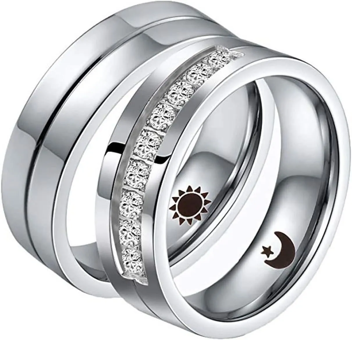 Wedding Engagement Rings, Couples Engagement Rings High Polished Comfort Fit Couples Models