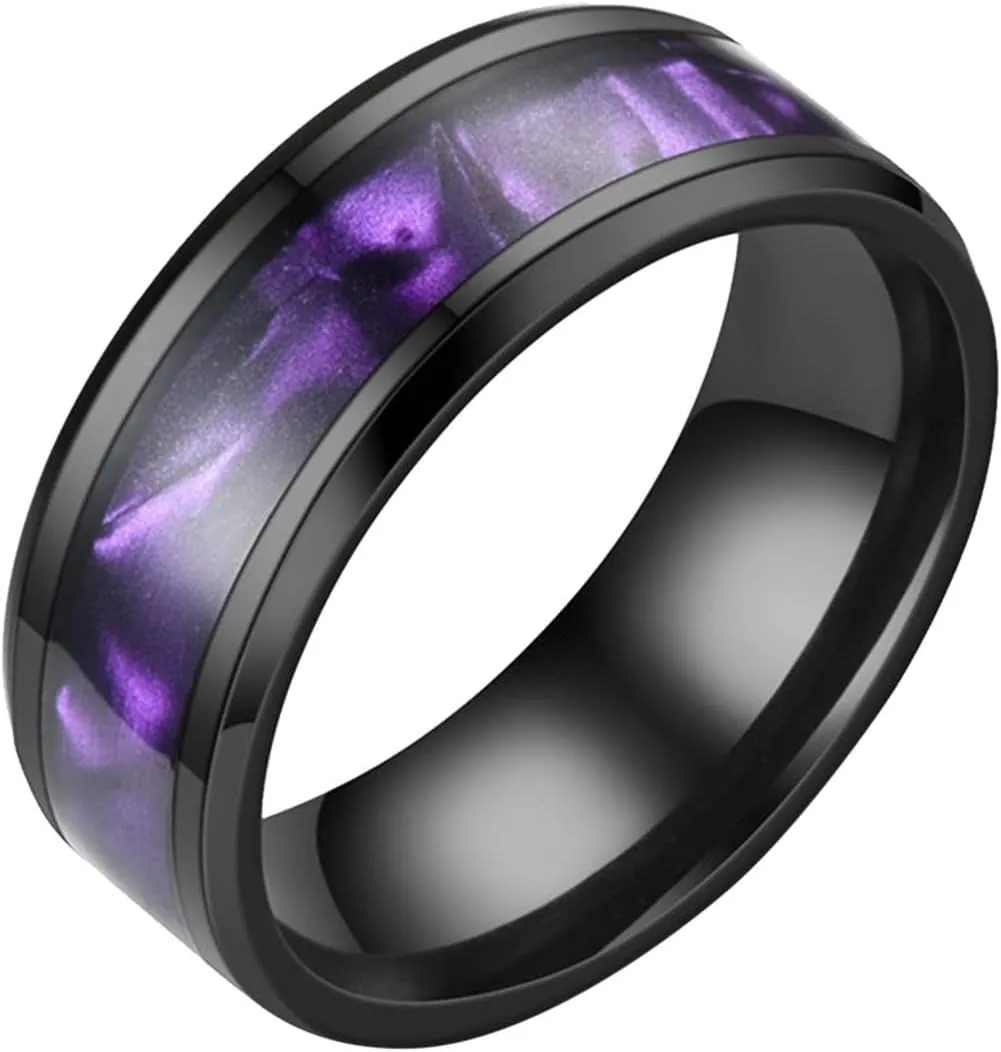 Wedding Promise Engagement Stackable Band Mens Black Tungsten Carbide Wedding Ring Inlaid Mens Ring Comfort Fit