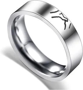Wedding Rings Stainless Steel, Simple Engagement Ring Hand in Hand for Engagement Anniversary Valentine