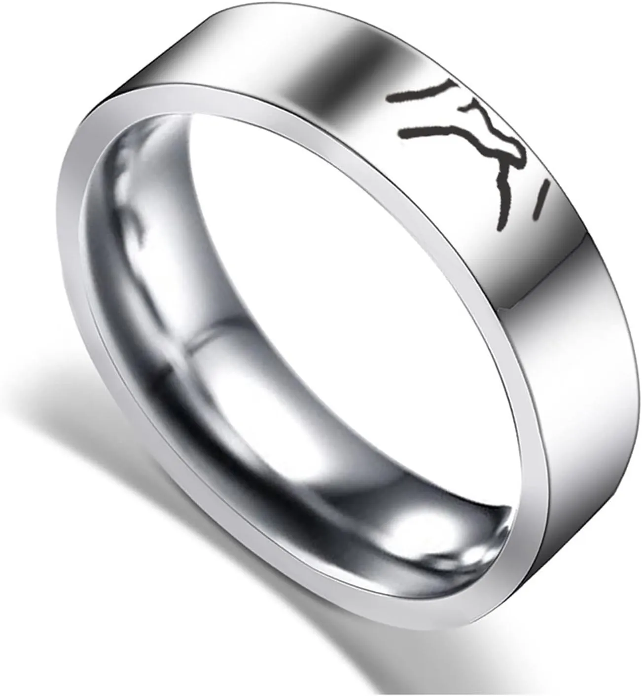 Wedding Rings Stainless Steel, Simple Engagement Ring Hand in Hand for Engagement Anniversary Valentine
