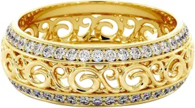 Women Inlaid Zircon Ring Hollow Out Ring Minimalist Design Ring