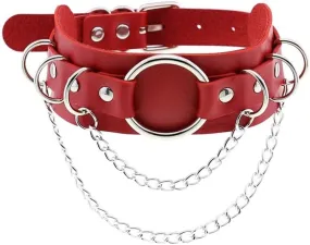 Women Punk Chain Choker Necklace Handmade Adjustable Costume Cosplay Nightclub Party Leather Neck Collar Choker