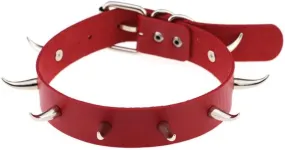 Women Rivet Leather Choker Necklace Handmade Adjustable Costume Cosplay Nightclub Punk Neck Collar Choker