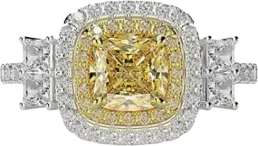 Women Square Zircon Ring Engagement Ring CZ Simulated Diamond Wedding Bands Anniversary Ring for Wife (Gold, 8)