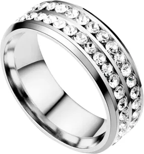 Womens Black Engagement Band Wedding Ring for Women Black Pave Set Cubic Zirconia Stackable Ring Fashion Jewelry