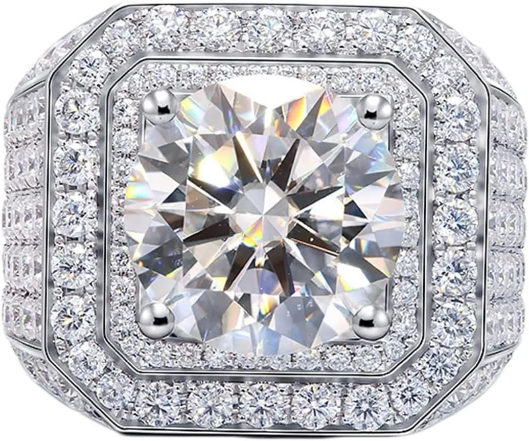 Wycian Promise Ring Engraving, Moissanite Engagement Rings for Women Moissanite Stackable Knuckle Ring for Engagement Men Ring
