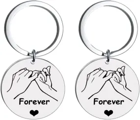 YALLNASL 2 Pcs Pinky Promise Keychain Gifts for Couples Best Friends Forever Gifts Key Chain for Boyfriend Girlfriend Anniversary Birthday Gifts for Husband Wife