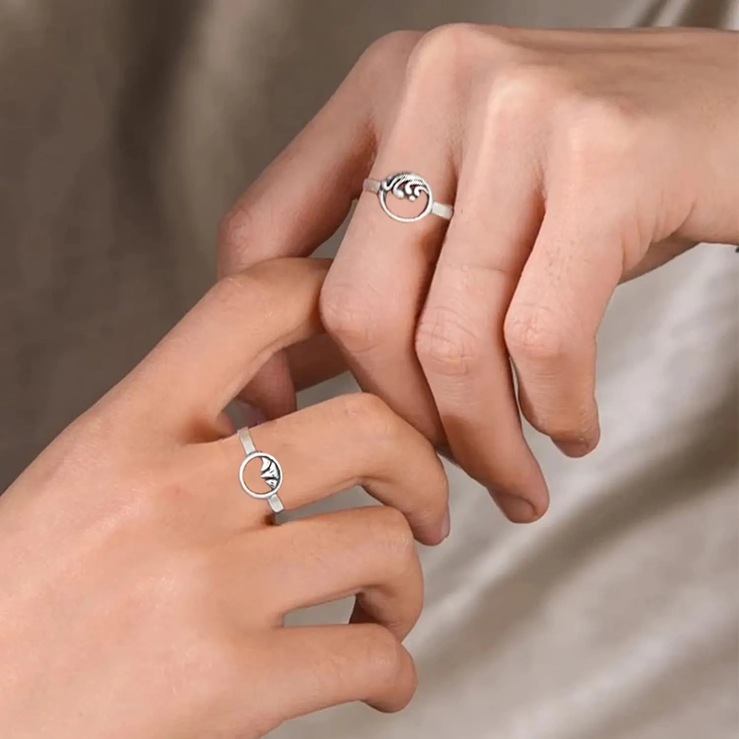 YANCHUN Promise Rings for Couples Heart Rings for Couples Matching Couple Rings for Girlfriend and Boyfriend Christmas Valentine'S Day Gifts