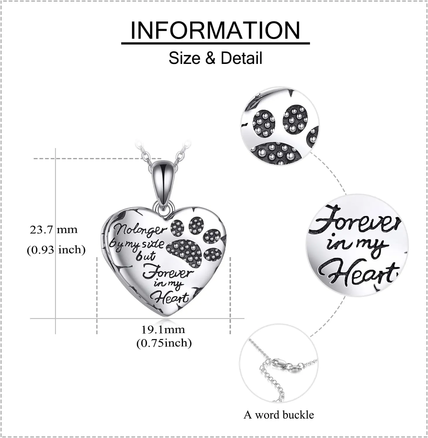 YFN Locket Necklace 925 Sterling Silver Heart Locket Necklace that Holds Pictures for Women Jewelry Gifts