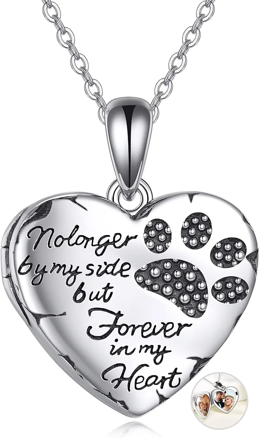 YFN Locket Necklace 925 Sterling Silver Heart Locket Necklace that Holds Pictures for Women Jewelry Gifts