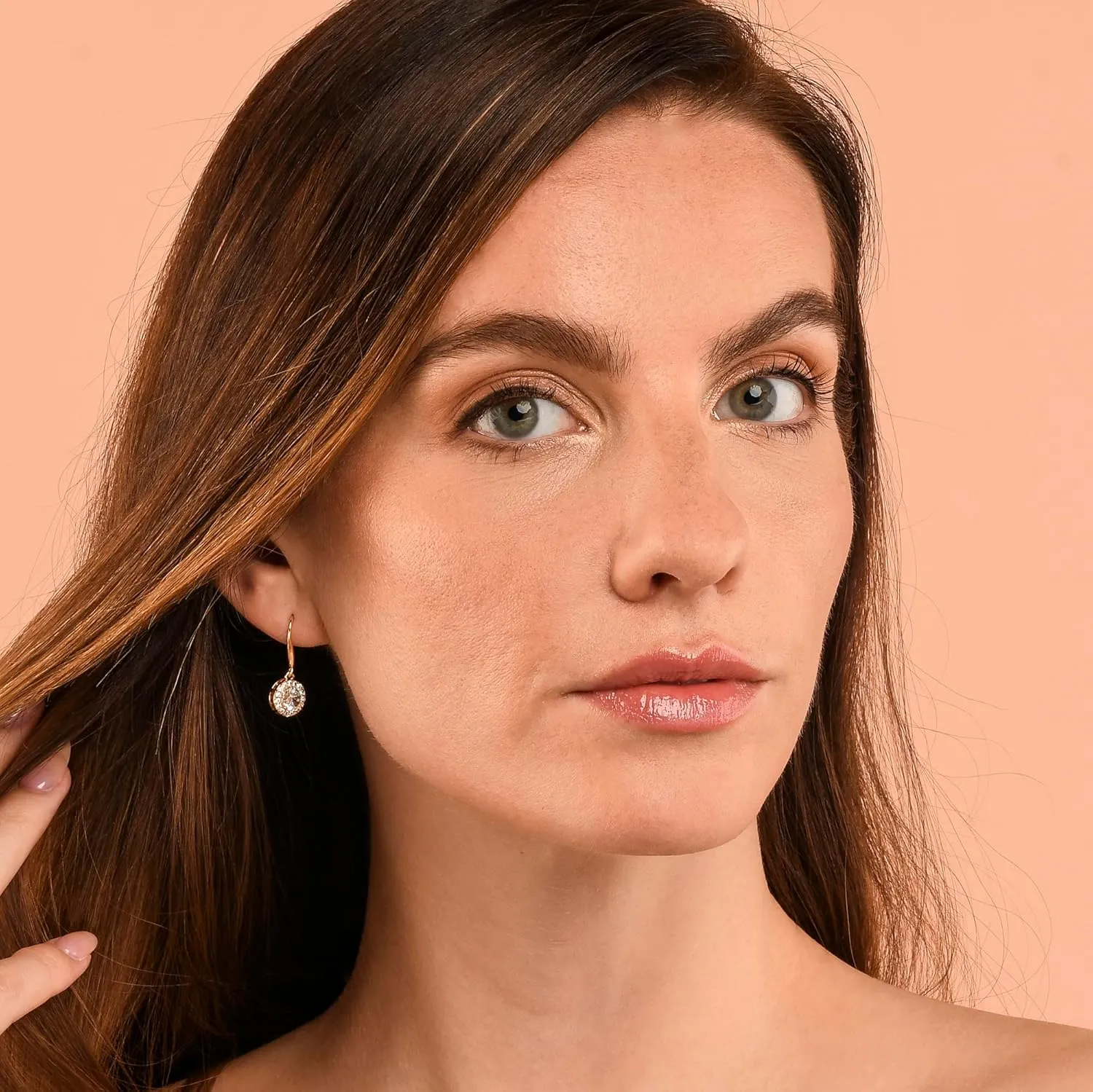 Zavana Drop Earrings for Women in a Halo Design, Silver or Gold Earrings set with Clear and Coloured Cubic Zirconia Stones, Elegant Dangle Earrings for Women