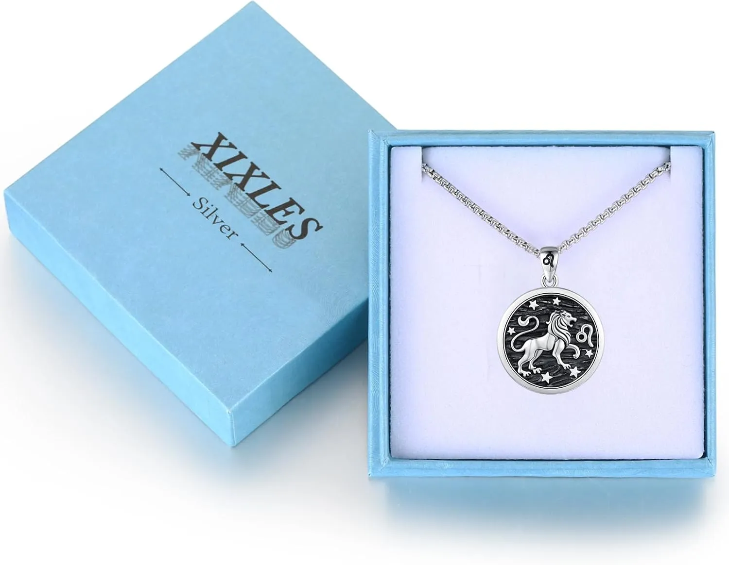 Zodiac Locket Necklace 925 Sterling Silver Constellation Personalized Customized Photos Pendant Jewelry for Women Men